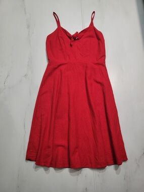 Old Navy Red Tie Front Cami Sundress Small Tall S Tall